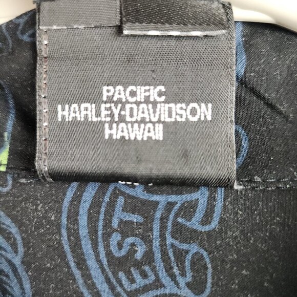 Harley-Davidson Men's XL Hawaiian Button Shirt Pacific Harley Print Hawaii Made - Picture 8 of 10